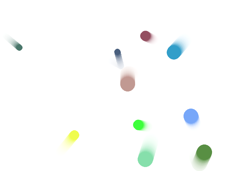 bouncingballs.pyを使ったボールの運動描画例