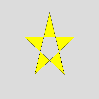 星形を描画（塗りつぶしあり）