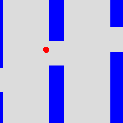 障害物くぐりゲームの画面